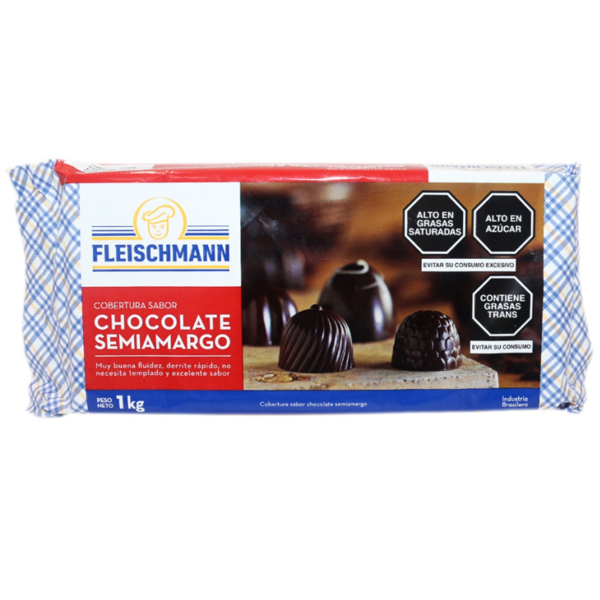 COBERTURA CHOCOLATE SEMI AMARGO FLEISCHMAN X 1 KG