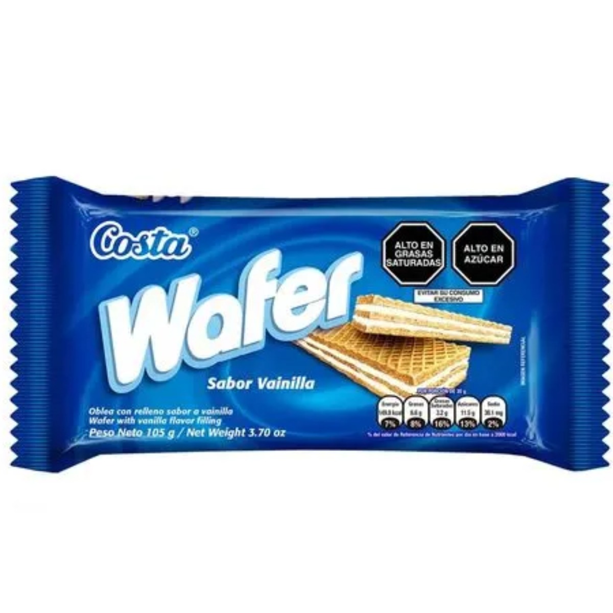 WAFER COSTA VAINILLA 32 UN X 105 GR